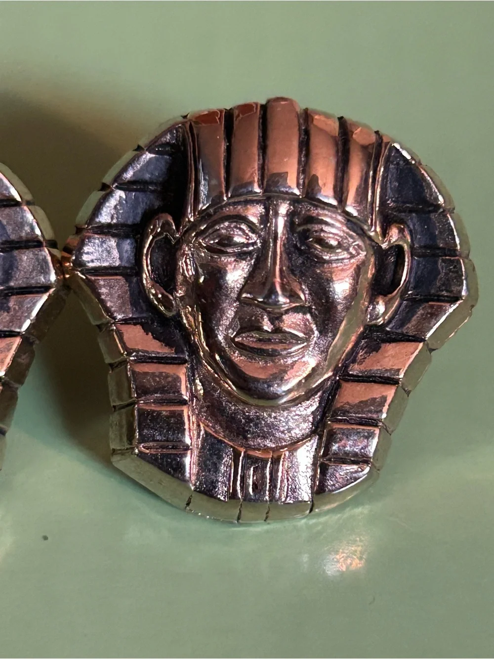 SWANK KING TUT Tutankhamen Egyptian Pharaoh Statement Gold Cuff links